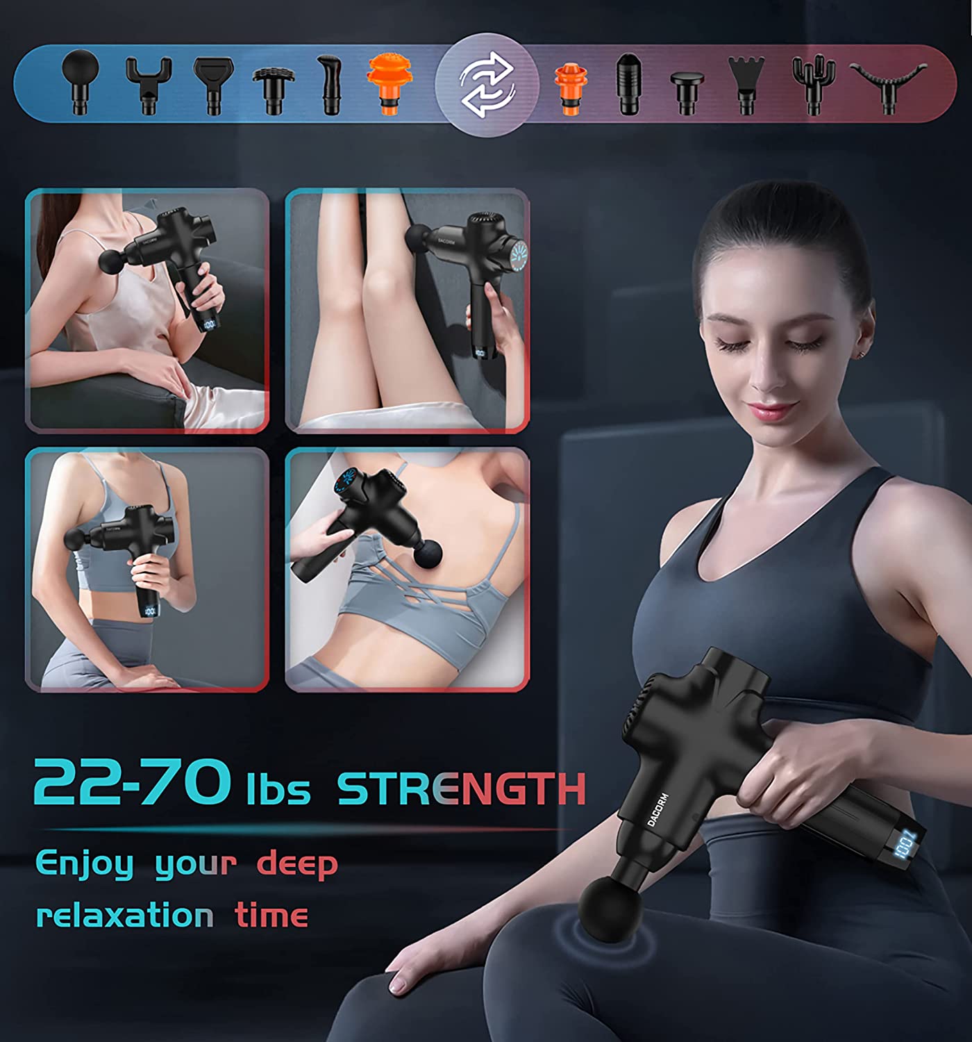  Pistola para masajes Toloco–T11 Pro, de mano, para
