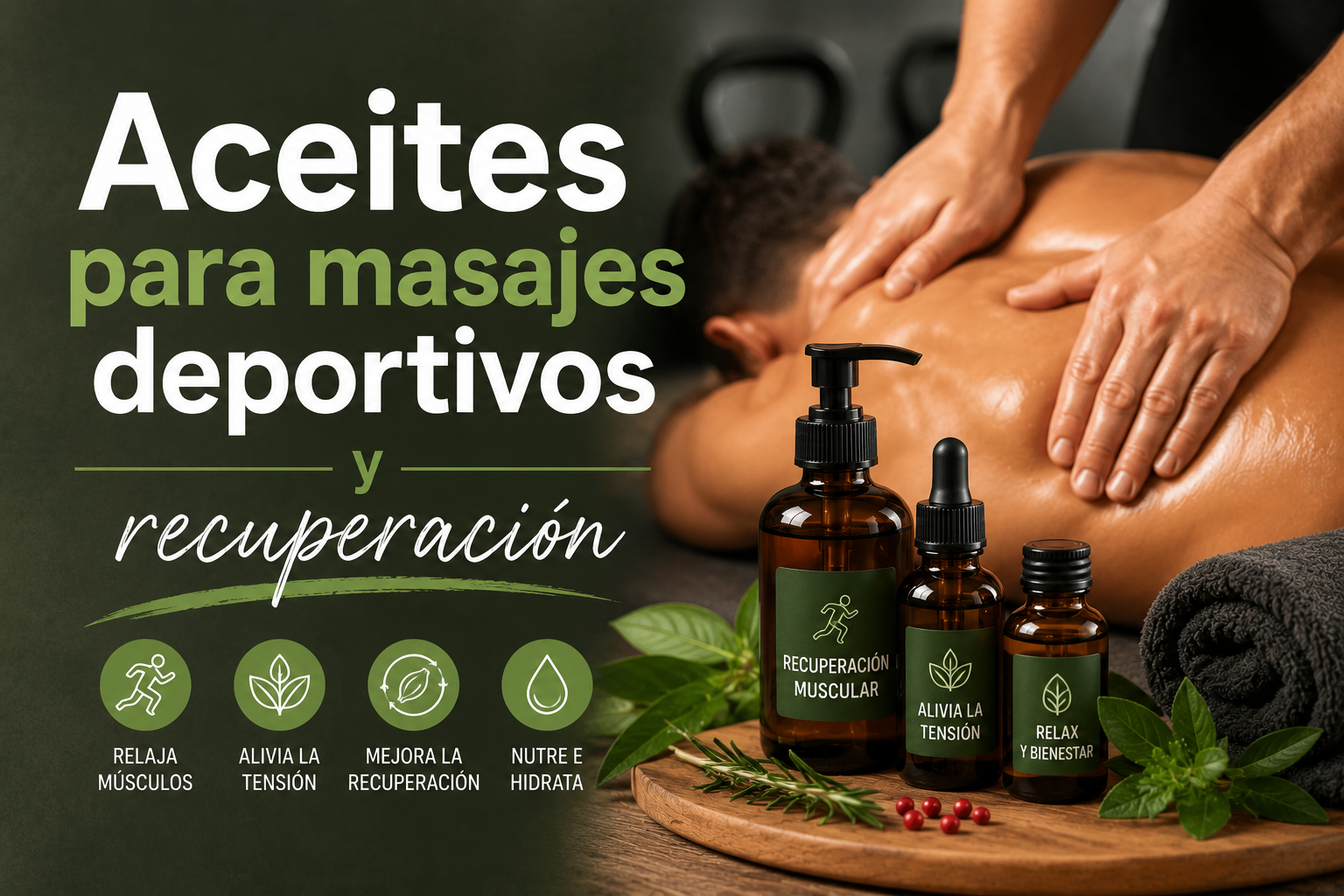 Aceites para masajes deportivos y recuperación